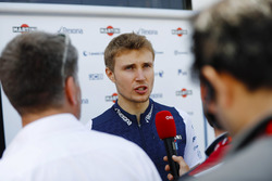 Sergey Sirotkin, Williams Racing, talks to the media