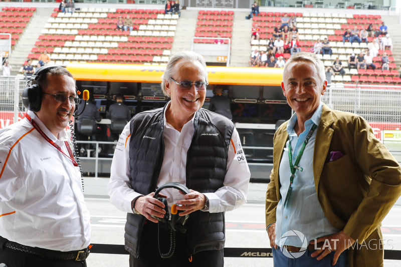 Martin Whitmarsh is reunited with Mansour Ojjeh, co-owner, McLaren, Sheikh Mohammed Bin Essa Al Khalifa