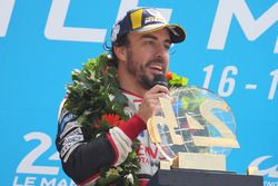 Overall podium: winner Fernando Alonso, Toyota Gazoo Racing