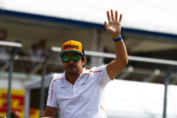 Fernando Alonso, McLaren, in the drivers parade