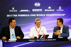 Ross Brawn, Managing Director of Motorsports, FOM, attends a press conference