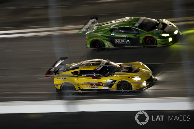 #3 Corvette Racing Chevrolet Corvette C7.R: Antonio Garcia, Jan Magnussen, Mike Rockenfeller, #19 GRT Grasser Racing Team Lamborghini Huracan GT3: Max van Splunteren, Ezequiel Perez Companc, Christian Engelhart, Christopher Lenz, Louis Machiels