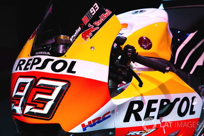 Detalle de la moto de Marc Márquez, Repsol Honda Team