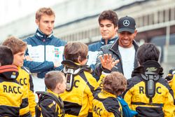 Lewis Hamilton, Mercedes-AMG F1 amd Sergey Sirotkin, Williams and Lance Stroll, Williams with the RACC Cadet Karters