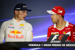 Second place Max Verstappen, Red Bull Racing and polesitter Sebastian Vettel, Ferrari in the Press C