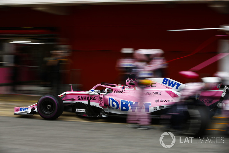 Sergio Pérez, Force India VJM11, pit stop