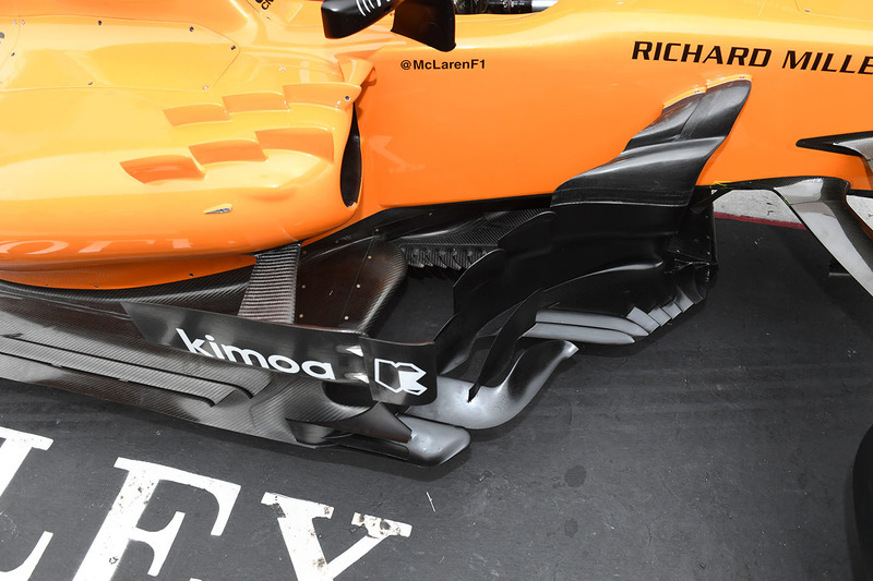 Detalles de los bargeboards de McLaren MCL33