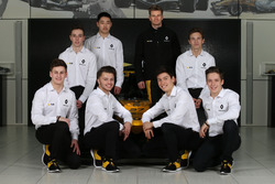 Arthur Rougier, Sun Yue Yang, Christian Lundgaard, Max Fewtrell, Jack Aitken, Victor Martins, Sacha Fenestraz with Nico Hülkenberg, Renault Sport F1 Team