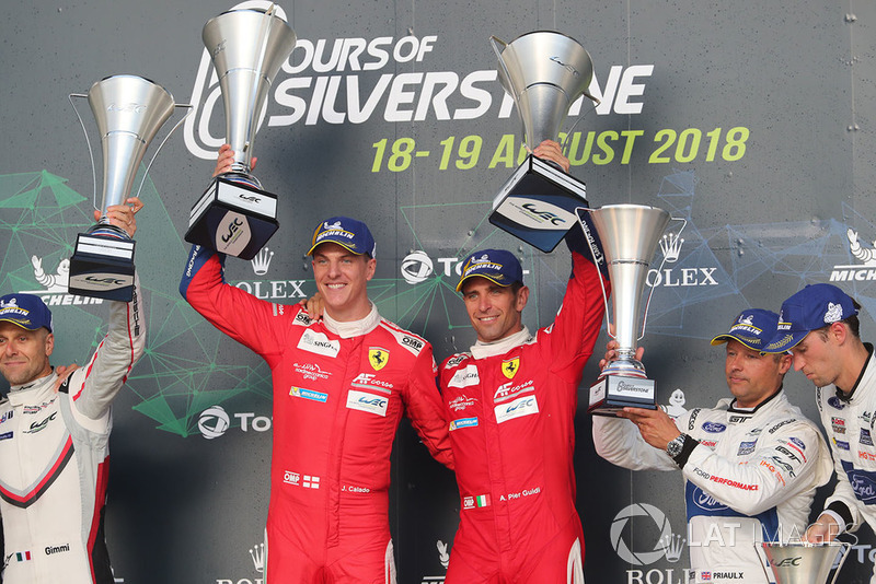 Podio GT Pro: i vincitori #51 AF Corse Ferrari 488 GTE EVO: Alessandro Pier Guidi, James Calado