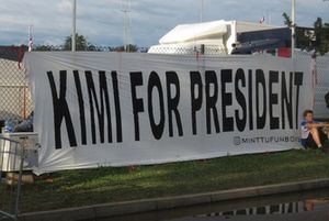 Striscione a supporto di Kimi Raikkonen, Ferrari