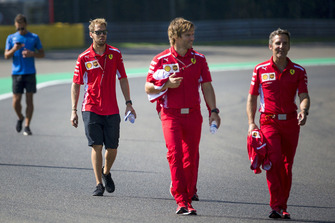 Sebastian Vettel, Ferrari walks the track