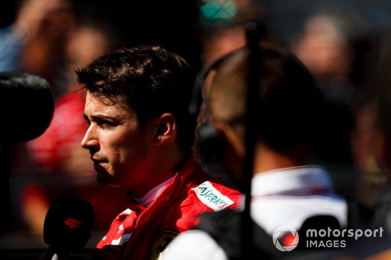 Pole sitter Charles Leclerc, Ferrari