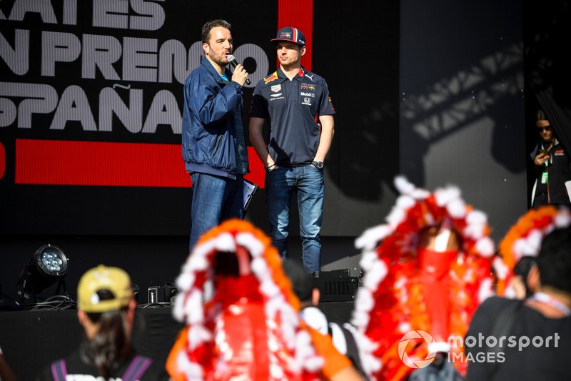 Max Verstappen, Red Bull Racing on stage at the Fan Zone