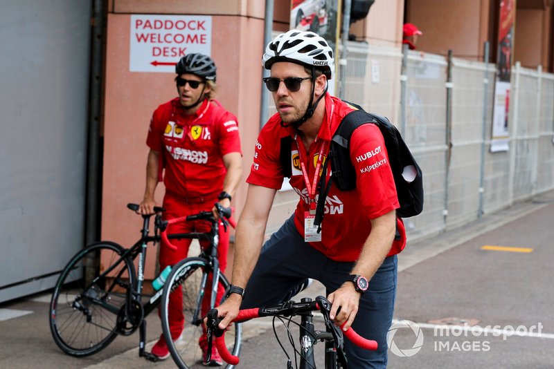 Sebastian Vettel, Ferrari on a bike