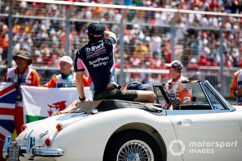 Sergio Perez, Racing Point, in the drivers parade