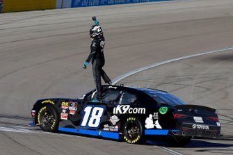 Kyle Busch, Joe Gibbs Racing, Toyota Supra Extreme Concepts/iK9, celebrates his victory
