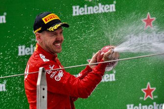 Sebastian Vettel, Ferrari, op het podium