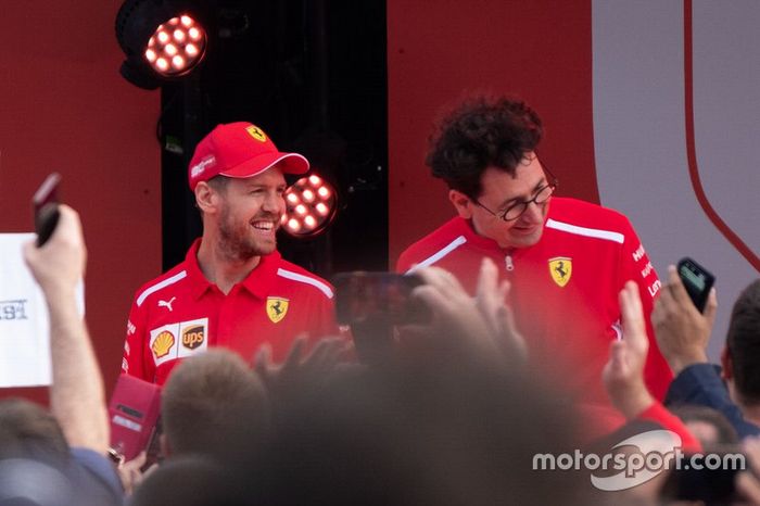 Sebastian Vettel, Ferrari, Mattia Binotto, director del equipo Ferrari