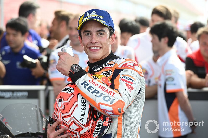 Race winner Marc Marquez, Repsol Honda Team celebrates in parc ferme