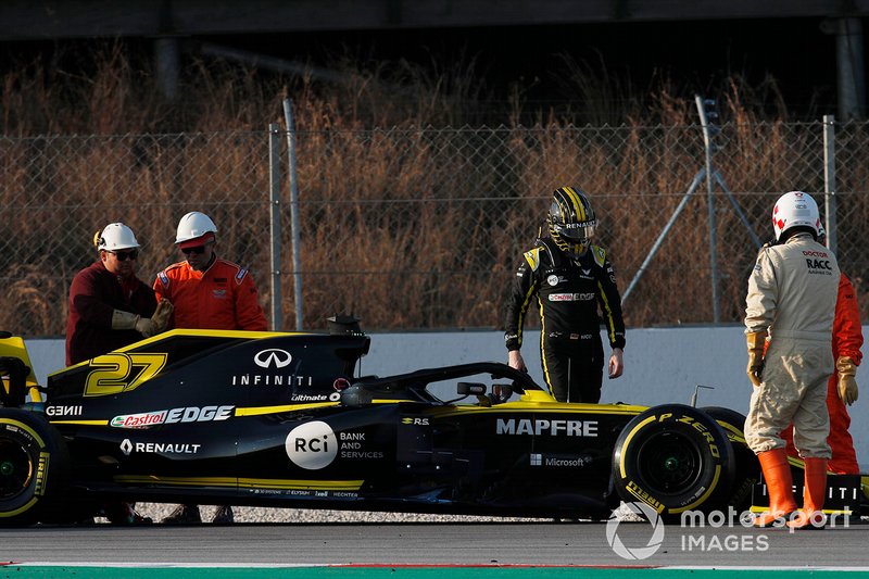 Nico Hulkenberg, Renault F1 Team R.S. 19 si ferma in pista