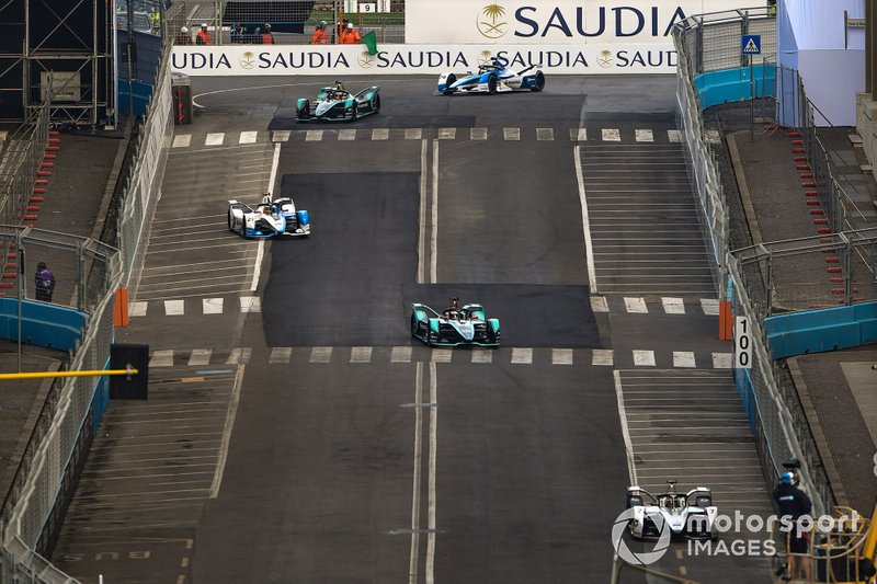 Jose Maria Lopez, GEOX Dragon Racing, Penske EV-3, Mitch Evans, Panasonic Jaguar Racing, Jaguar I-Type 3, Alexander Sims, BMW I Andretti Motorsports, BMW iFE.18, Alex Lynn, Panasonic Jaguar Racing, Jaguar I-Type 3, Antonio Felix da Costa, BMW I Andretti Motorsports, BMW iFE.18