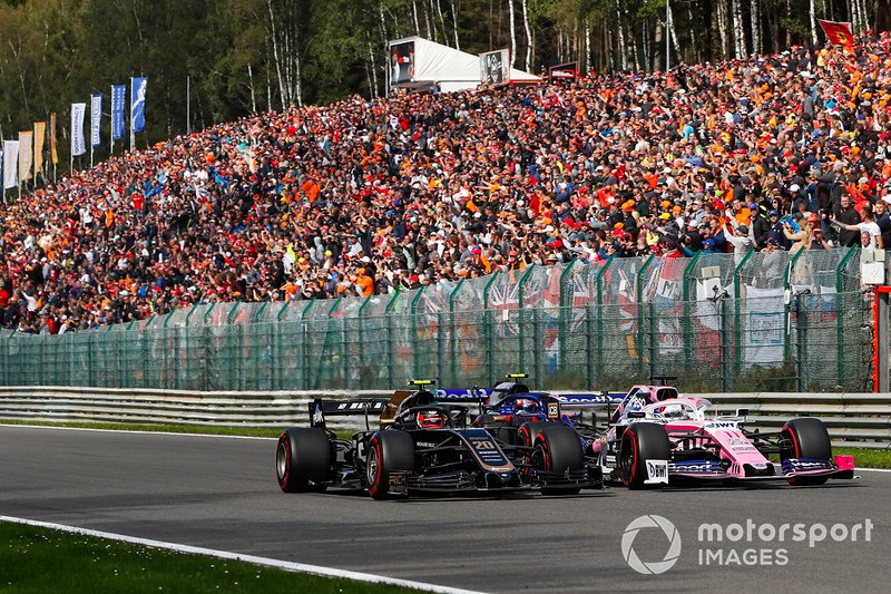 Серхио Перес, Racing Point, Кевин Магнуссен, Haas F1 Team, и Пьер Гасли, Scuderia Toro Rosso