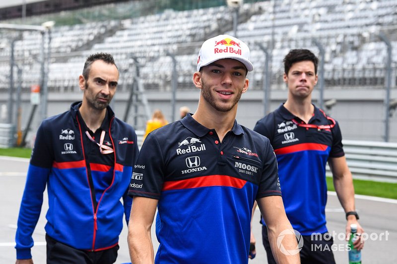 Pierre Gasly, Toro Rosso, lors de la reconnaissance de piste