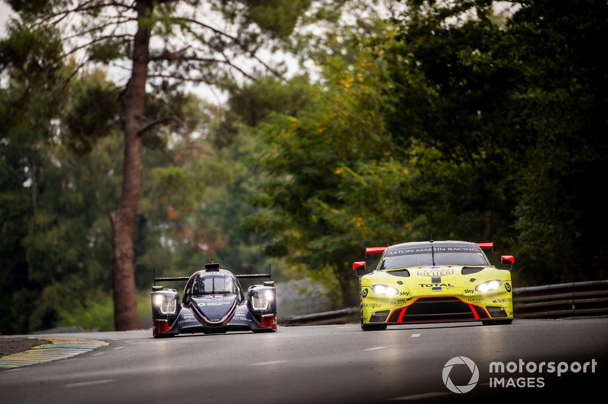 #32 United Autosports Oreca 07 - Gibson: William Owen, Alex Brundle, Job Van Uitert, #98 Aston Martin Racing Aston Martin Vantage: Paul Dalla Lana, Augusto Farfus, Ross Gunn