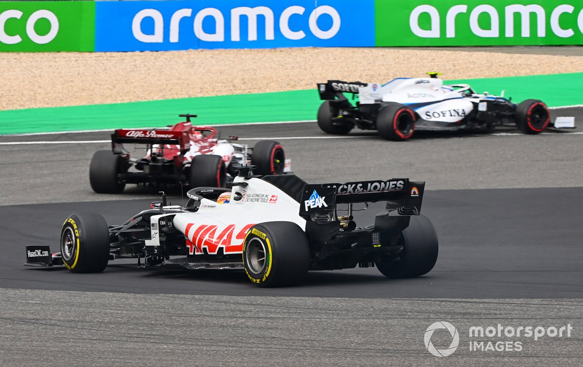 Nicholas Latifi, Williams FW43, Kimi Raikkonen, Alfa Romeo Racing C39, Romain Grosjean, Haas VF-20