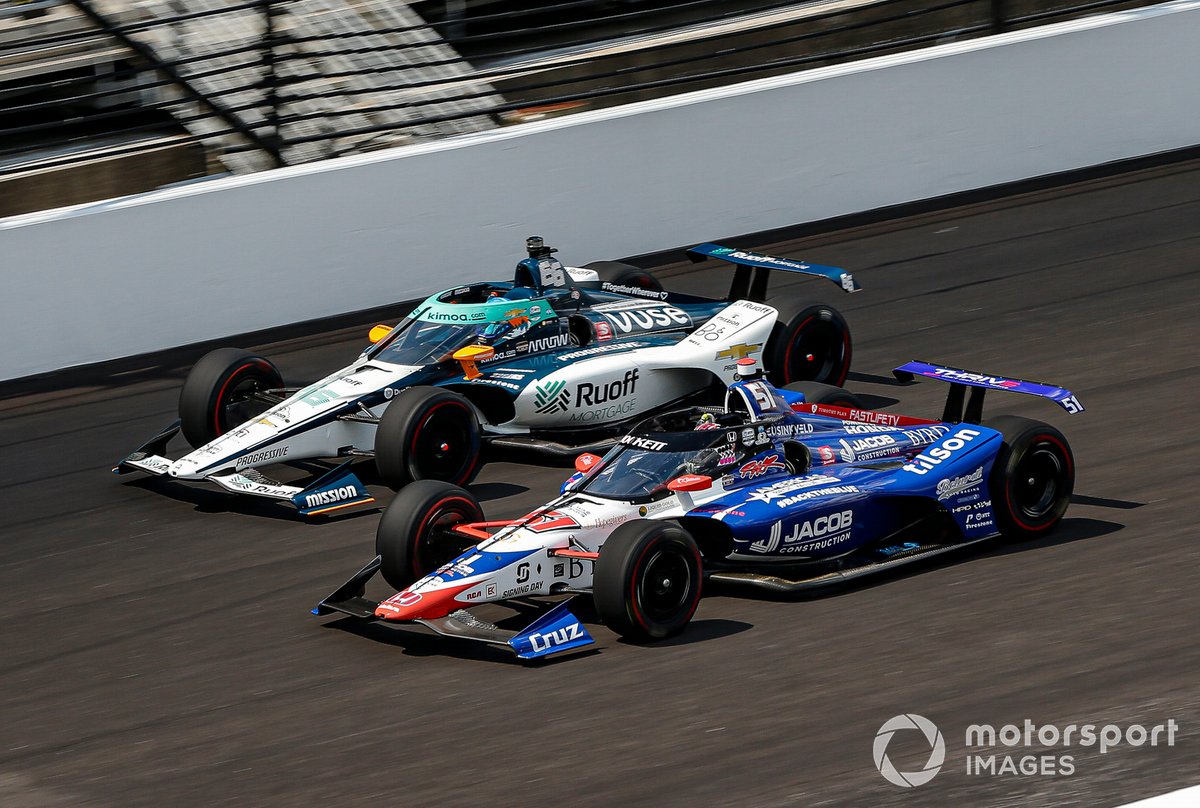 James Davison, Dale Coyne Racing w/ Rick Ware Racing, Byrd & Belardi Honda y Fernando Alonso, Arrow McLaren SP Chevrolet