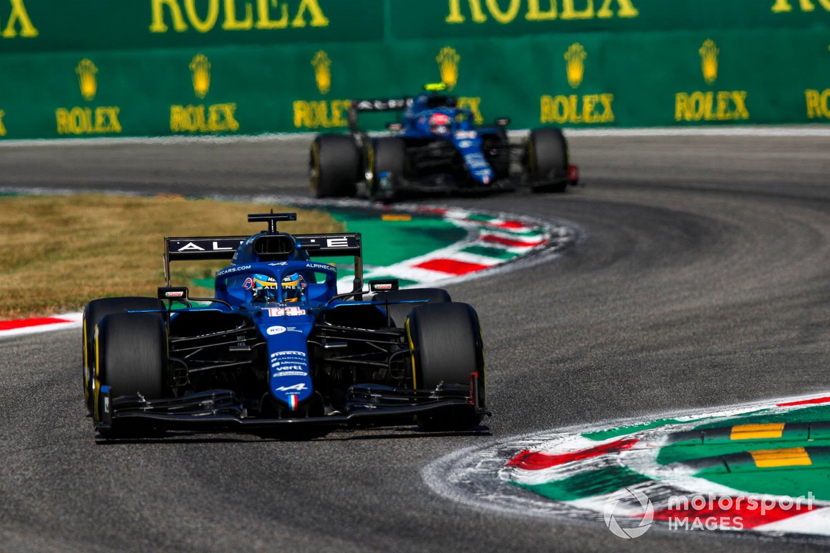 Fernando Alonso, Alpine A521, Esteban Ocon, Alpine A521