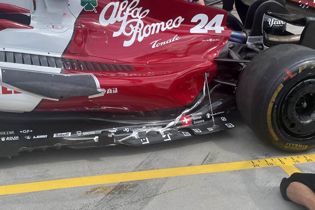 Alfa Romeo C42: Sensoren auf dem Unterboden