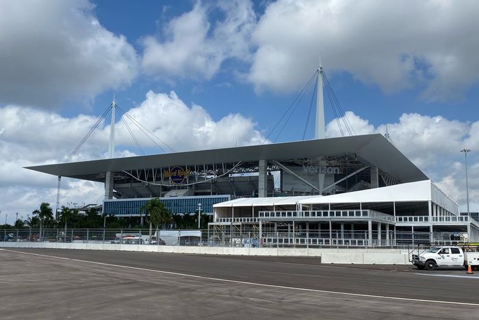 Aspectos de la construcción de la pista para el GP de Miami