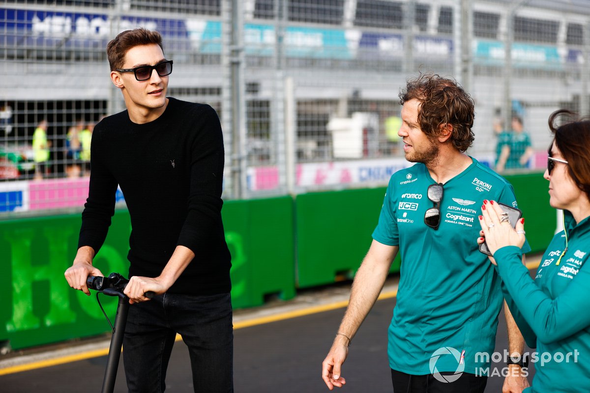 George Russell, Mercedes, Sebastian Vettel, Aston Martin