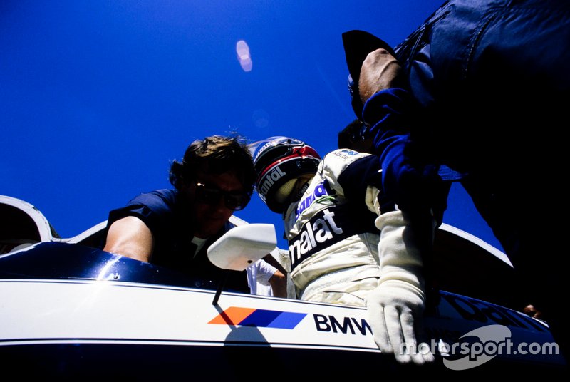 Teo Fabi gets into his Brabham BT53 BMW