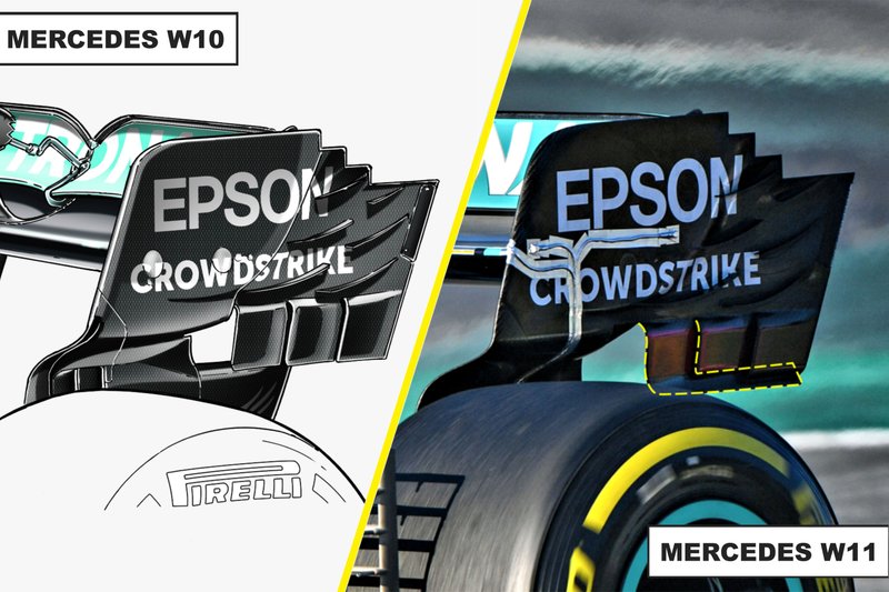 Mercedes AMG F1 W11 rear wing 