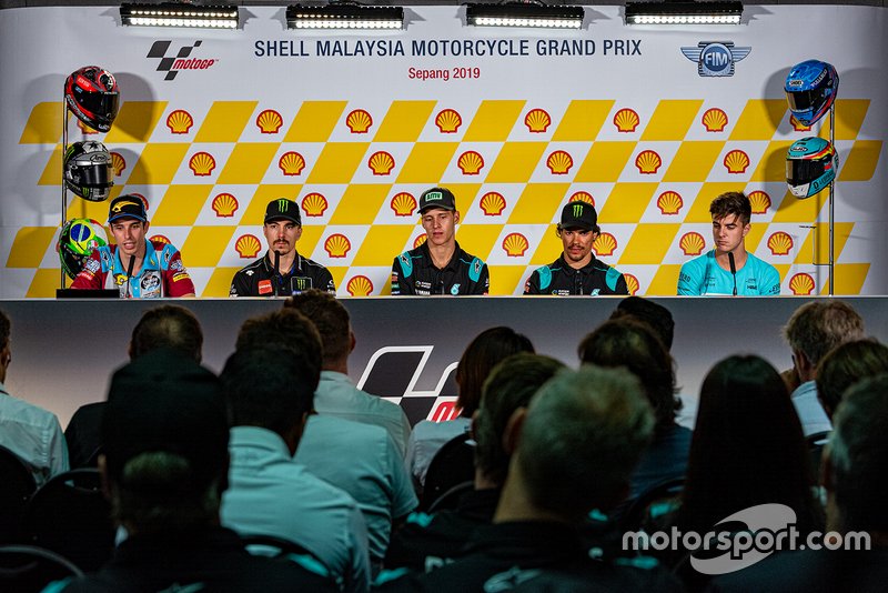 Conferencia de prensa post-poles: Alex Marquez, Marc VDS Racing, Maverick Vinales, Yamaha Factory Racing, Fabio Quartararo, Petronas Yamaha SRT, Franco Morbidelli, Petronas Yamaha SRT, Marcos Ramirez, Leopard Racing