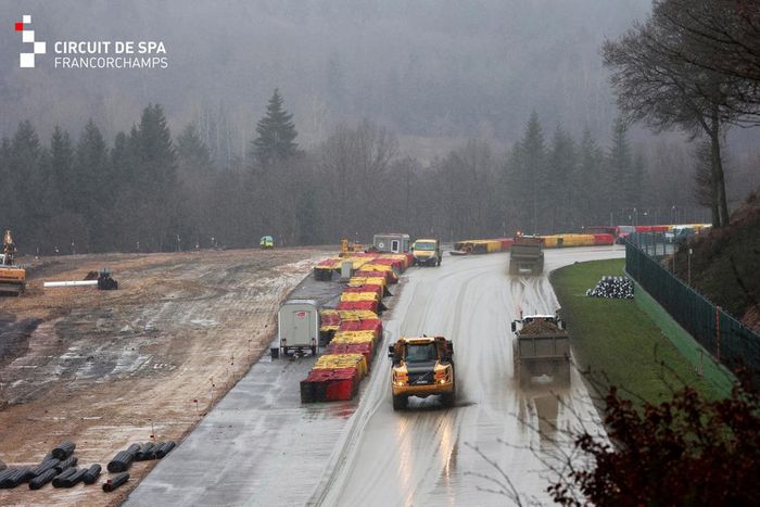 Obras en la pista de Spa-Francorchamps