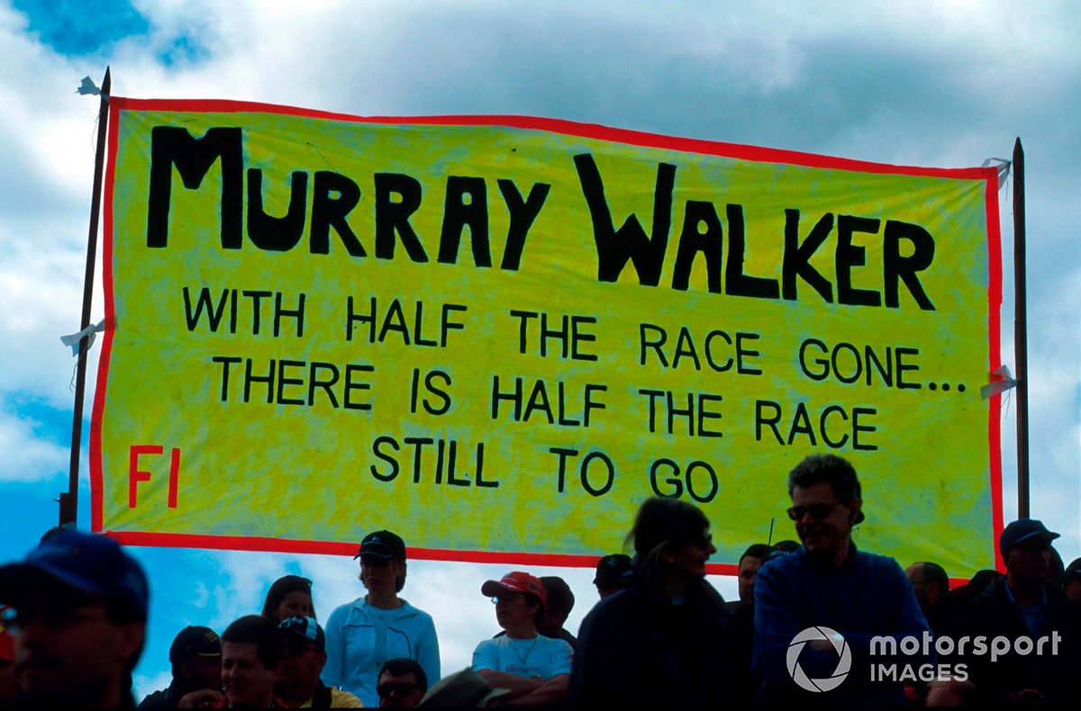 Always a fan-favourite, banners celebrating Murray's career were plentiful at the 2001 British Grand Prix.