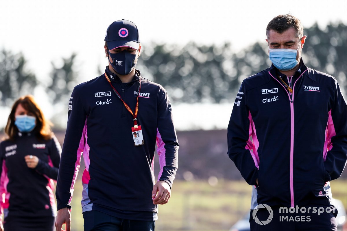 Lance Stroll, Racing Point walks the track