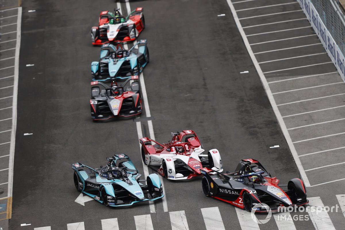 Oliver Rowland, Nissan e.dams, Nissan IMO2, Sam Bird, Jaguar Racing, Jaguar I-Type 5, Nico Muller, Dragon Penske Autosport, Penske EV-5, Sebastien Buemi, Nissan e.dams, Nissan IMO2, Mitch Evans (NZL), Jaguar Racing, Jaguar I-Type 5