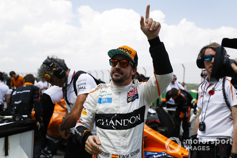 Fernando Alonso, McLaren, on the grid
