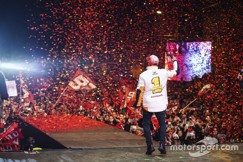 Campeón 2018 Marc Márquez, Repsol Honda Team celebra en Cervera