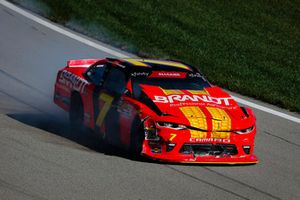 Justin Allgaier, JR Motorsports, Chevrolet Camaro BRANDT Professional Agriculture with crash damage