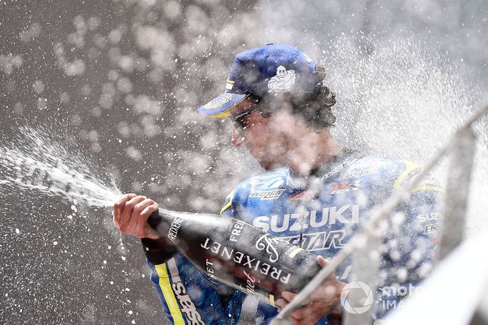 Podio: segundo clasificado Alex Rins, Team Suzuki MotoGP