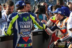 Le poleman Valentino Rossi, Yamaha Factory Racing, le second Marc Marquez, Repsol Honda Team