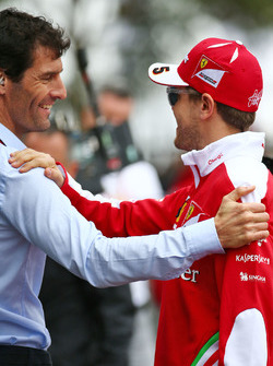 Mark Webber, Porsche Team WEC Driver and Sebastian Vettel, Ferrari