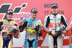 Podium : le vainqueur Jack Miller, Marc VDS Racing Honda, le deuxième, Marc Marquez, Repsol Honda Team, le troisième, Scott Redding, Pramac Racing