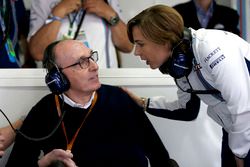 Sir Frank Williams, Williams Team Principal  and Claire Williams, Williams Deputy Team Principal