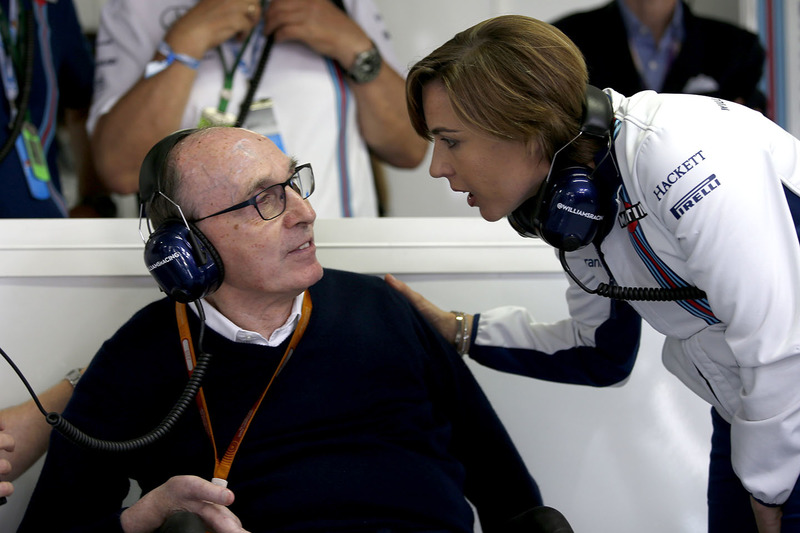 Sir Frank Williams, Williams Team Principal  and Claire Williams, Williams Deputy Team Principal